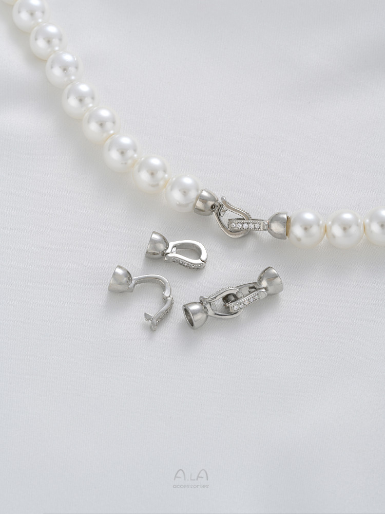 STRONG COLOR 14K GOLD-FILLED DOUBLE-ENDED PEARL BUCKLE HANDMADE DIY BRACELET NECKLACE CONNECTION CLOSING BUCKLE BUCKLE JEWELRY ACCESSORIES