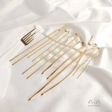 Медная китайская шпилька, материал, аксессуар для волос ручной работы, 14 карат, золотой цвет