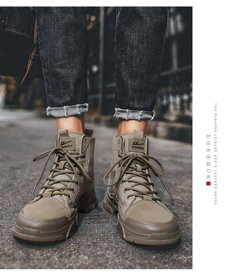 Warrior, Martens, зимние нескользящие износостойкие тканевые ботинки 