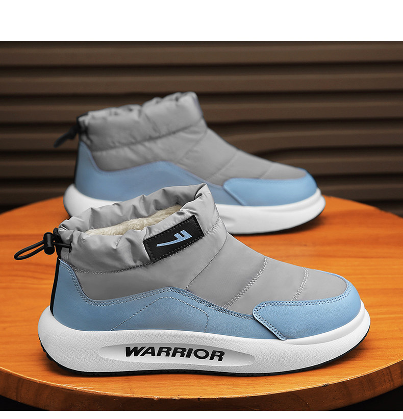 Мода снега сапоги 回力雪地靴男冬季加绒保暖大棉鞋男士防水防滑零下40度羽绒面包鞋 Warrior