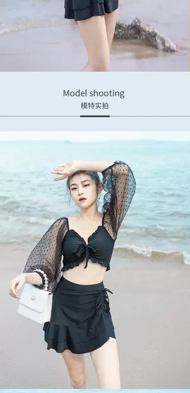 Áo tắm mùa xuân nóng của phụ nữ váy xẻ eo cao che bụng giảm béo Quần đùi bảo vệ Hàn Quốc 2020 áo tắm mới - Bộ đồ bơi hai mảnh