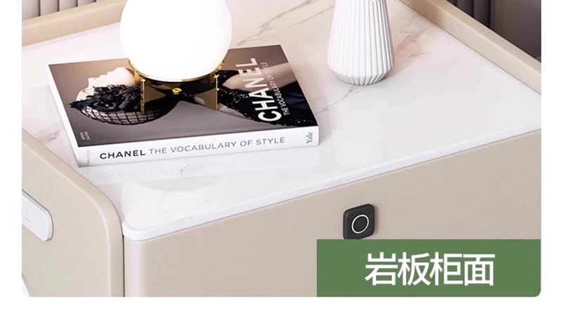 tủ đầu giường gỗ tự nhiên Bàn cạnh giường ngủ thông minh hiện đại đơn giản bằng gỗ nguyên khối Internet người nổi tiếng cực kỳ đơn giản phòng ngủ chính đa chức năng đèn sạc không dây nhà sang trọng tủ gỗ đầu giường tủ kê đầu giường