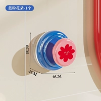 Синие и розовые цветы - 1 (крючок/ручка двери/кнопка унитаза/подъемник крышки)