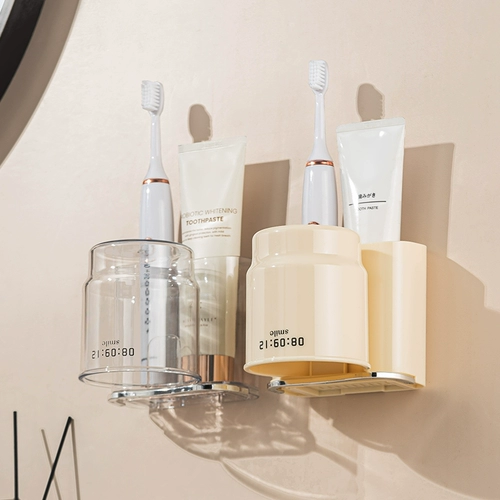 Зубная чашка зубная щетка, набор полки, бесплатная туалетная стена -накрытая стеной с одной рубкой, электрическая зубная щетка, висящая зубная щетка
