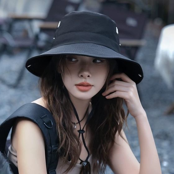 户外登山帽男女2025款夏季露营遮阳防晒日系大帽檐百搭帽子钓鱼帽