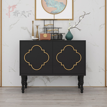 Birch world new Chinese style simple modern home hall cabinet solid wood entrance porch cabinet large capacity balcony locker