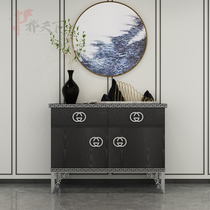 Birch world new Chinese style porch cabinet modern Chinese solid wood Zen tea cabinet porch table living room decoration sideboard