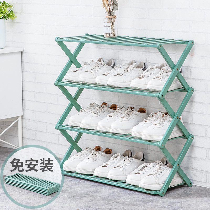 Folding shoe rack free installation home indoor good-looking economical multi-layer rack small shoe cabinet storage simple door