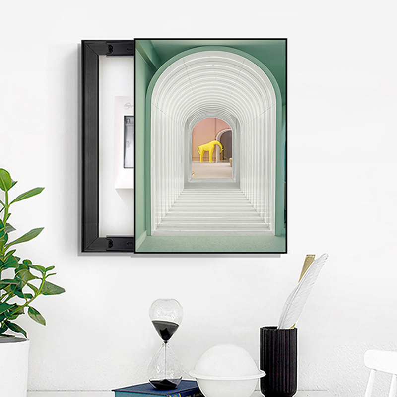 Electric meter box decoration painting vertical version free of punching modern minimalist distribution box sheltering weak electric box electric brake box electric box hanging painting-Taobao