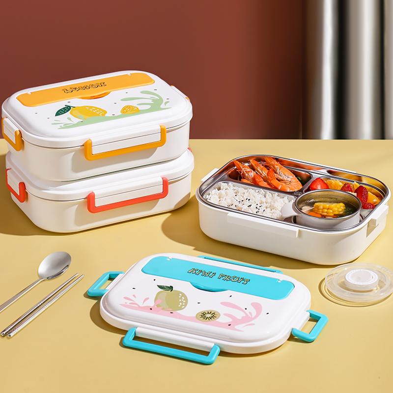 Special lunch box for students of primary school students stainless steel 304 material insulation and burn-proof female office lunchbox