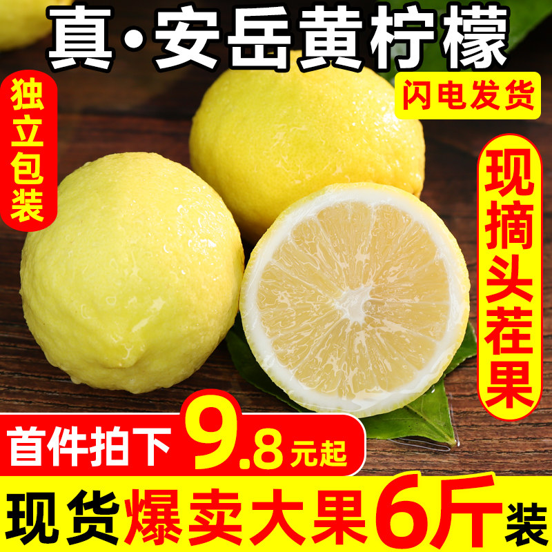 Sichuan Angyue Yellow Lemon 6 Catty Fresh When Season Fruit Whole Box Selected First-class Leather Thin Perfume Fresh Lemon 3