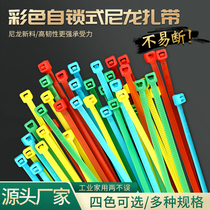 Colorful nylon cable ties plastic self-locking binding fixing buckles black white yellow blue green and red strangled dog ties