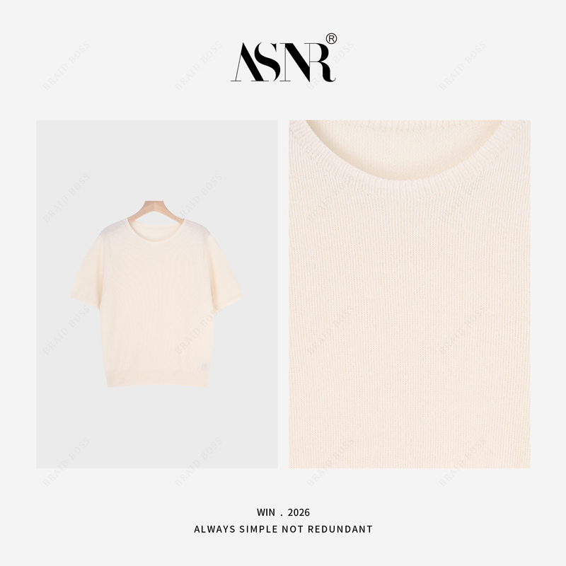 Braid I Seamless Integration of Japanese Paper Yarn I Mulberry Silk × Lyocell Knitted Short-Sleeved Shirt Txjs Braid I Seamless Integration of Japanese Paper Yarn I Mulberry Silk × Lyocell Knitted Short-Sleeved Shirt Txjs