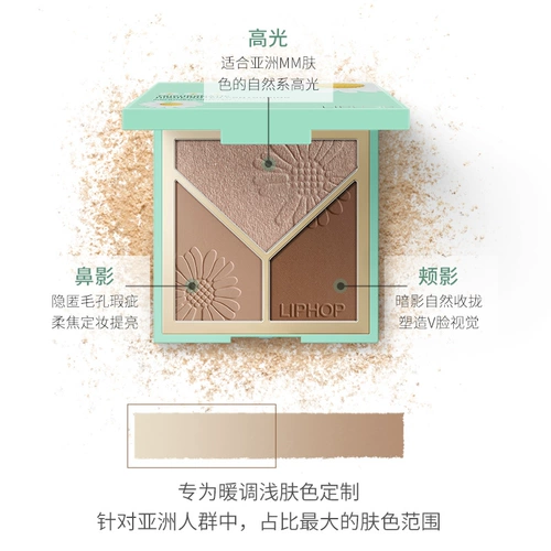 Матовый хайлайтер для контуринга, осветляющие тени для лица, румяна, коррекция силуэта, «три в одном»
