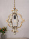 French-Style Pastoral Gold-Painted Vintage Single-Head Small Pendant Lamp, Antique Rural Entrance Corridor Aisle Gilded Folk Village Lighting Fixture
