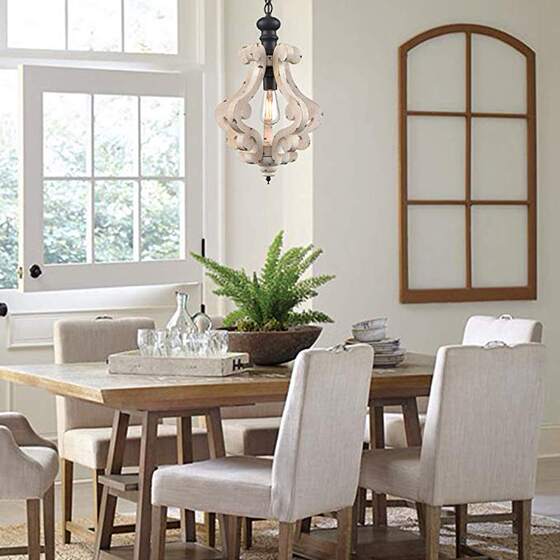 American Country Chandelier, Aisle Light, Farmhouse Retro Classical Wood Art Living Room Dining Room Light, B&B French Corridor Bedroom