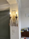 French-Style Vintage Carved Wall Lamp, American Country-Style Distressed Solid Wood Wall Lamp, Bedroom Bedside Corridor Decoration Double Candle Lamp