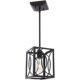 American Industrial Style Pendant Light with Single Head and Black Finish, Suitable for Living Room, Dining Room, Bedroom, Bar, and Cafe Lighting