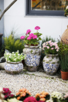 China Wind green flower Porcelain Flower Pot Garden Patio balcony Decorative Pottery Jar Multimeat Creative Personality Great plant Bonsai