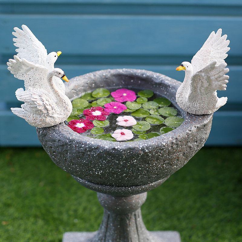 Swan Creative Hydroponic Flower Pot Garden Courtyard Copper Money Grass Narcissus Green Radish Water Raising Stone Balcony Decoration