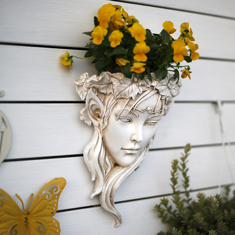 Min Juku Creative Wall Decoration Nordic Wind Flower Pot Pendant Personality Garden Courtyard Balcony arranged wall Yard Decorations