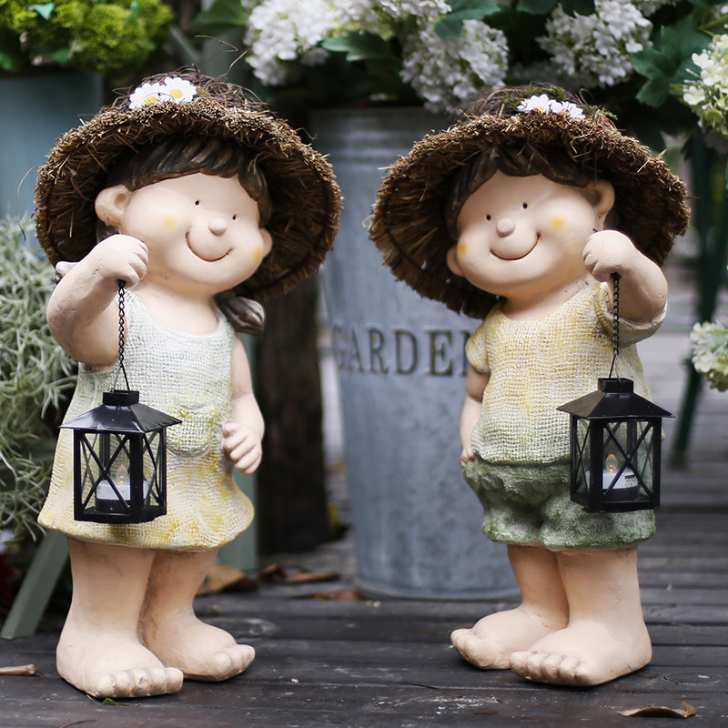 Cartoon character outdoor courtyard decoration ornaments garden balcony layout living room porch creative lighting landscape decoration