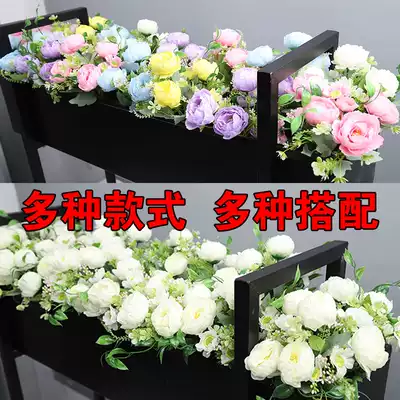 Flower trough fence partition single bunch of foreign peony rhododendron fake flower simulation flower plastic flower decoration plastic flower flower arrangement shooting