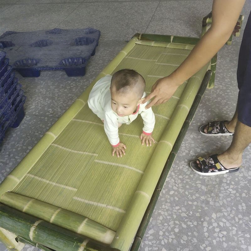 Summer Old-Fashioned Bamboo Cooling Bed, Nap Bed, Guesthouse Home Use, Traditional Bamboo Woven Single Bed, Double Bed, Pure Handmade Bamboo Bed