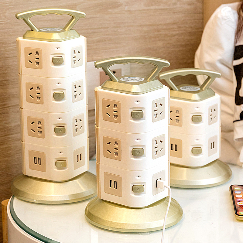 Vertical tower type usb socket stereo interference smart mini multi-function creative wire plug porous interlocutor