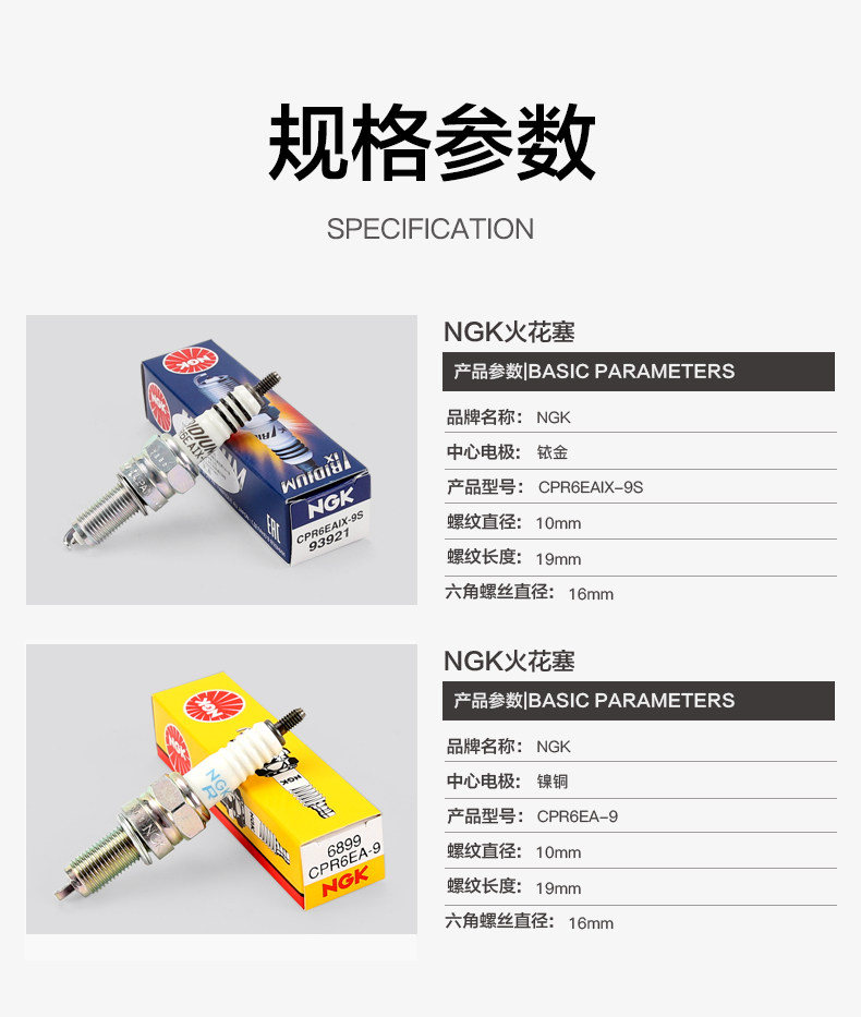 Applicable to Haojue AFR125 USR UCR VH Tiger Shark VX125 Resistance Iridium NGK Motorcycle Spark Plug