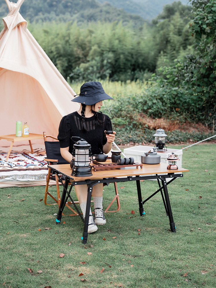 Bavay retractable folding table outdoor camping barbecue picnic table portable aluminum alloy casual table