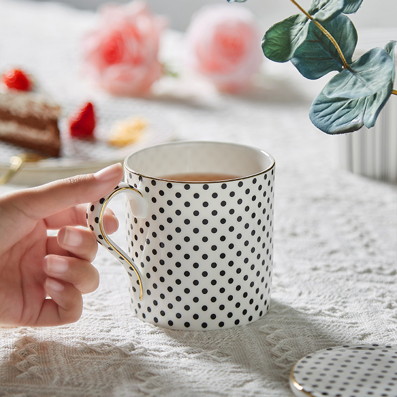 Sda High Stechcol light extravagant ceramic Mark cup for cup lovers water glass with lid tea leakage Ins birthday present