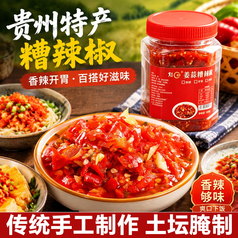Spicy Chili Paste, a Specialty of Guizhou, Sour and Spicy Condiment, Chili Sauce for Rice, Stir-Fry, Noodles, Cold Dishes, and Side Dishes, Commercial Wholesale Spicy Chili Paste, a Specialty of Guizhou, Sour and Spicy Condiment, Chili Sauce for Rice, Stir-Fry, Noodles, Cold Dishes, and Side Dishes, Commercial Wholesale