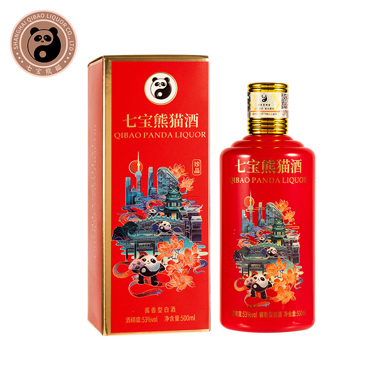 七宝熊猫臻选系列酱香型白酒53度500ml单瓶装评价- 淘宝网
