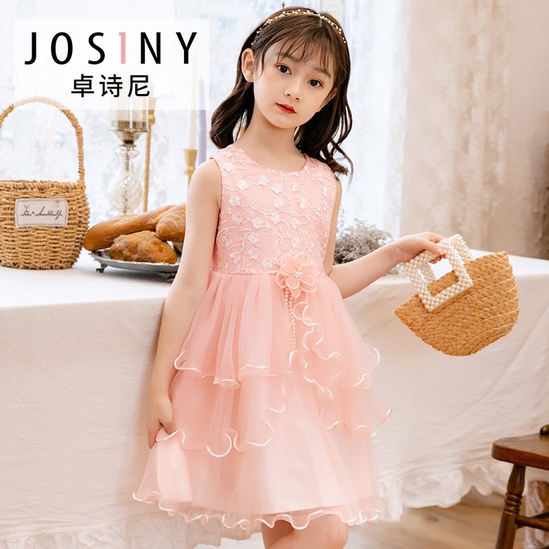 Zhuo Shini girl summer dress 2021 new foreign atmosphere children children's net gauze princess dress Net red skirt