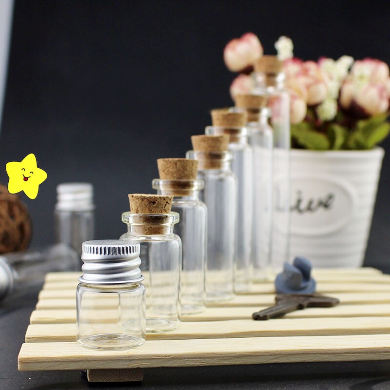 DIY glass bottle small number wishing to bottle pendant floating bottle transparent tyre hair sealing small bottle empty bottle