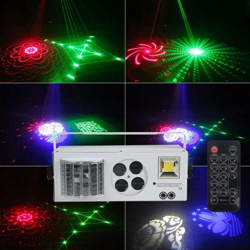 Four-in-one sound-activated laser light KTV flash light bar lantern private room strobe flash stage light bouncing disco light