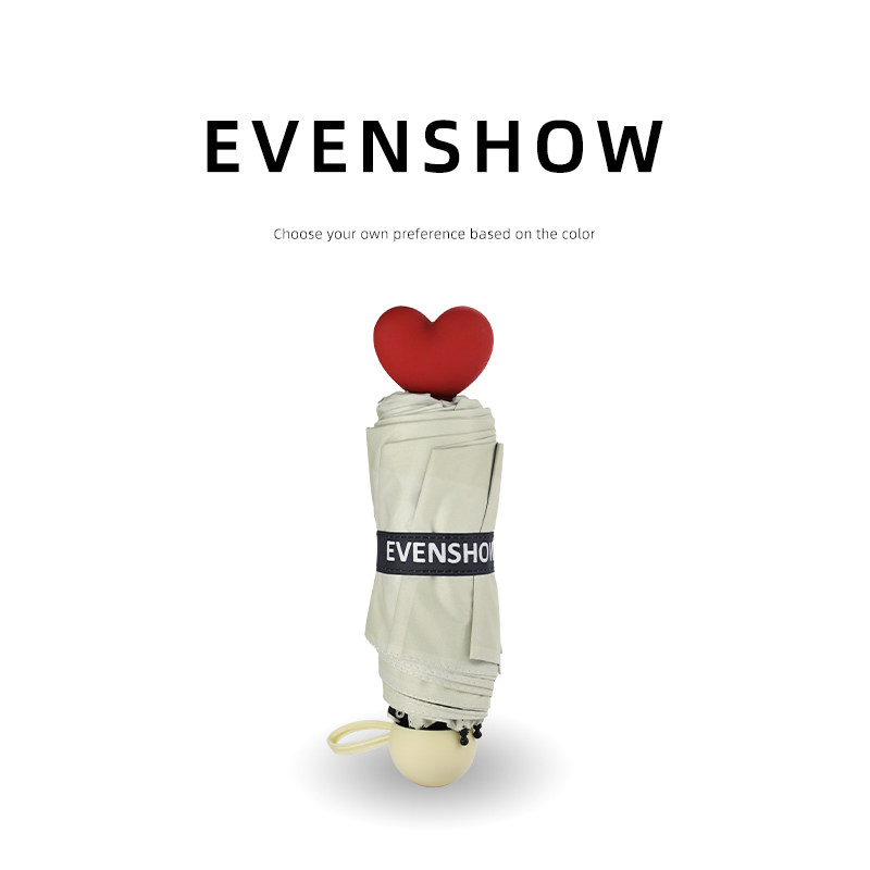 EVEVNSHOW Huffug umbrella original black rubber sunscreen dual-use little frescoed umbrella sun umbrella female section Ins wind shading and rain dual-use advanced sensation couple-Taobao