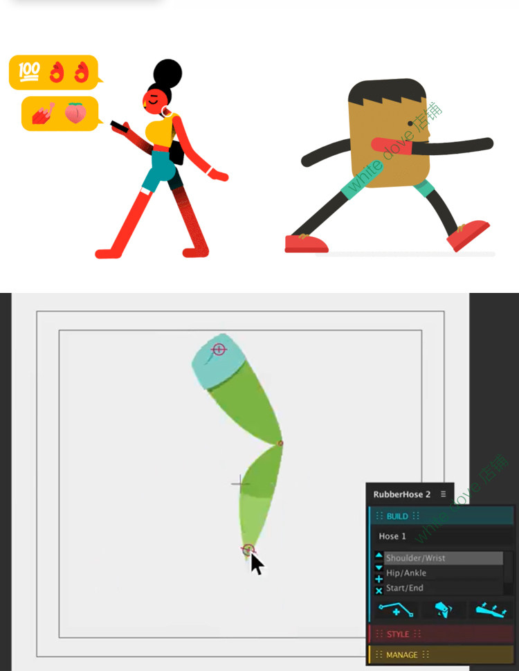 AE脚本插件 RubberHose 2 英文版 卡通人物关节骨骼绑定动弹跳 WIN / MAC