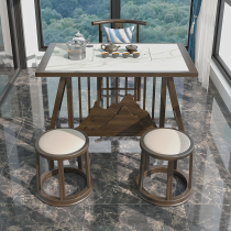New Chinese tea table tea set one zen solid wood tea table and chair combination Modern simple rock board Kung Fu tea table