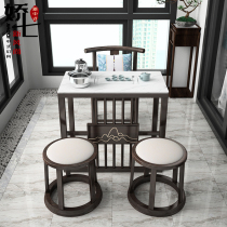 Balcony tea table and chair combination tea table Household small tea table Kung fu simple and simple mini small solid wood zen tea table
