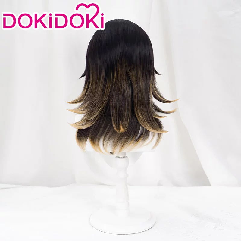 DOKIDOKI Genshin Impact, яблоко, черный парик, (Physicals), косплей