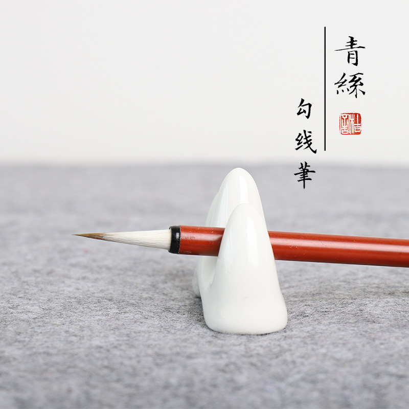 Gongbi painting hook line pen Orange House Green silk hook line pen Chinese painting Gongbi Flowers and birds Landscape characters Buddha statues Thangka works White drawing details hook line