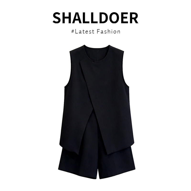 Fashion Casual Suit for Women 2026 Summer New Black Sleeveless Vest High-Waisted Slimming Wide-Leg Pants Two-Piece Set Fashion Casual Suit for Women 2026 Summer New Black Sleeveless Vest High-Waisted Slimming Wide-Leg Pants Two-Piece Set