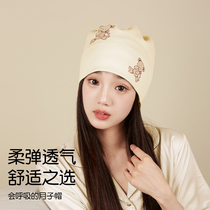 Maternal confinement hat summer thin style large head circumference pregnant women postpartum pure cotton windproof head protection air-conditioned room hat in July