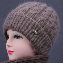 Autumn and winter middle aged rabbit fur mama Mao line hat old lady hat children winter plus suede warm grandma
