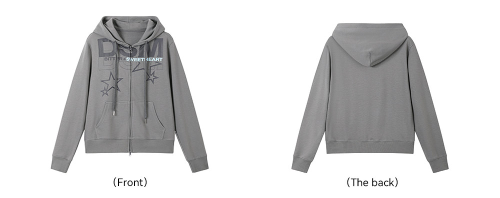 DONSMOKE Zip-Up Hooded Sweatshirt