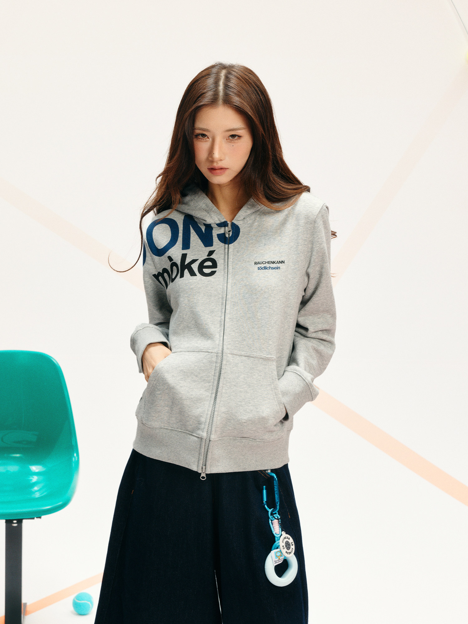 DONSMOKE Standard-Fit Slogan Hooded Sweatshirt