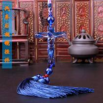 Glass cross car interior pendant crystal car high-end rearview mirror pendant decoration car interior decoration
