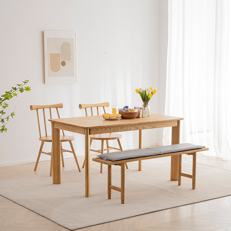 Nordic solid wood table modern simple rectangular table Japanese tablesEating table household small household type